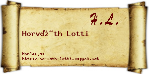 Horváth Lotti névjegykártya