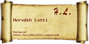 Horváth Lotti névjegykártya